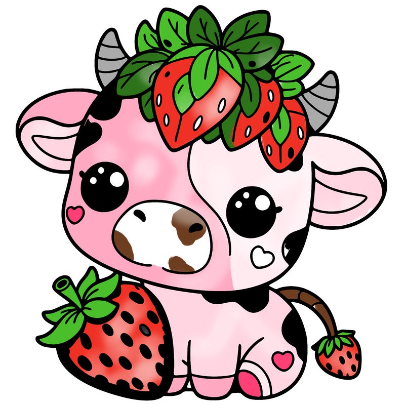 cute strawberry cow