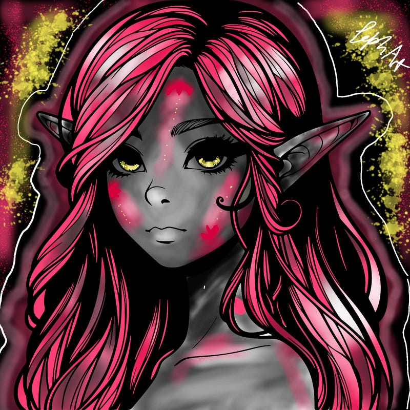 elf girl realistic dark fantasy