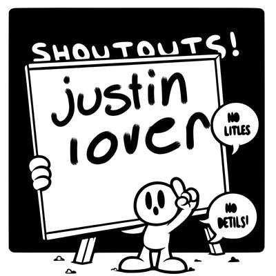 blank canvas that says above it shoutouts