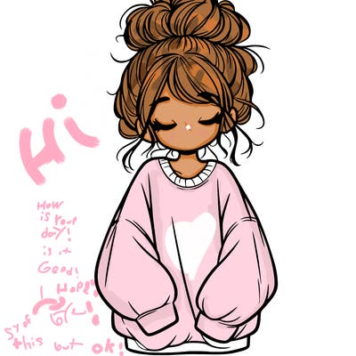 girl with baggy sweatshirt and messy bun