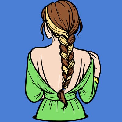 woman turning her back with a braid