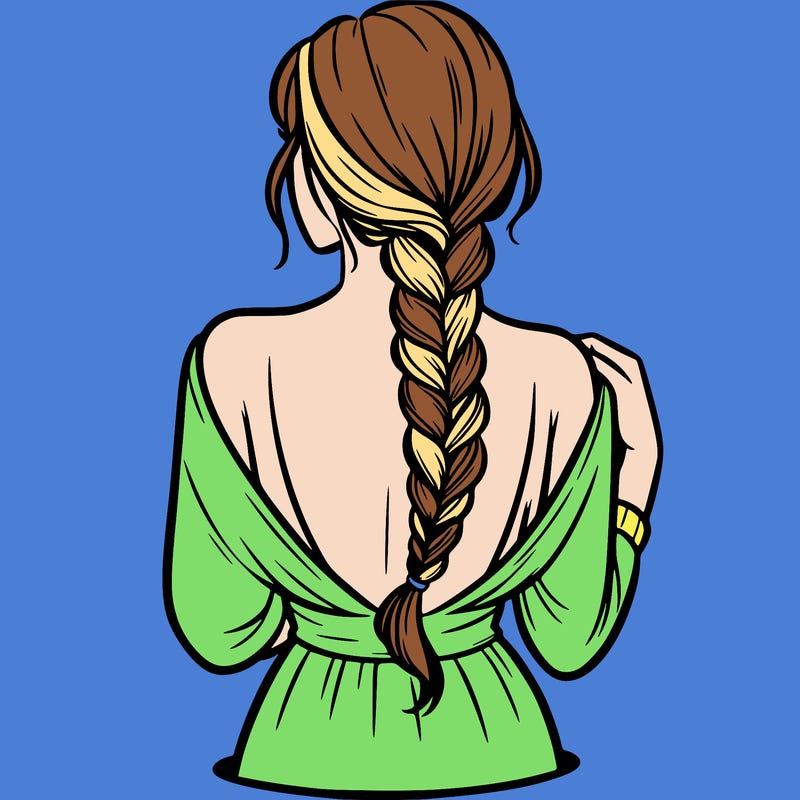 woman turning her back with a braid