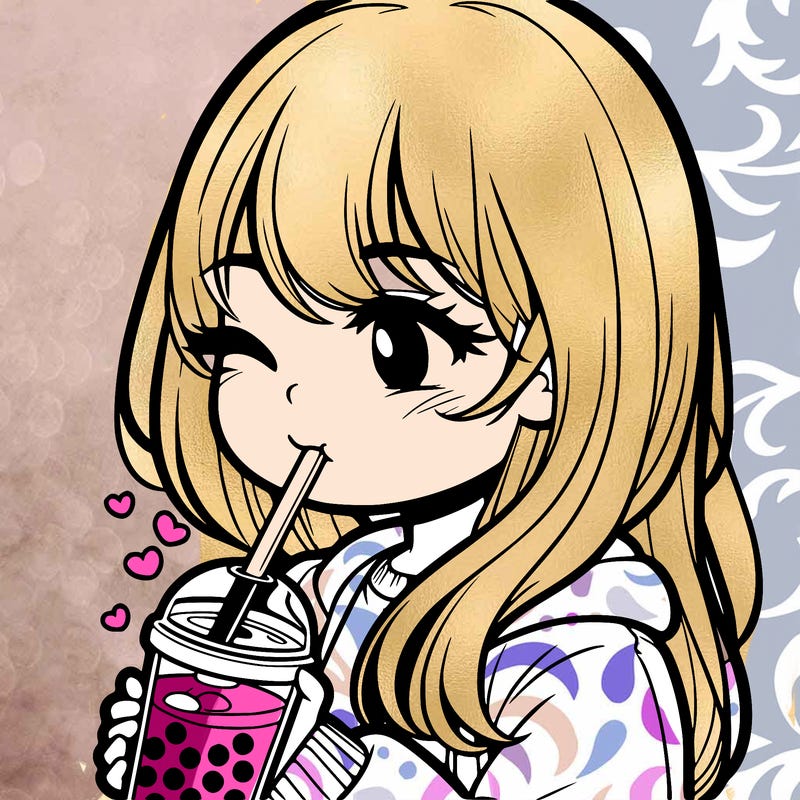 girl drinking boba