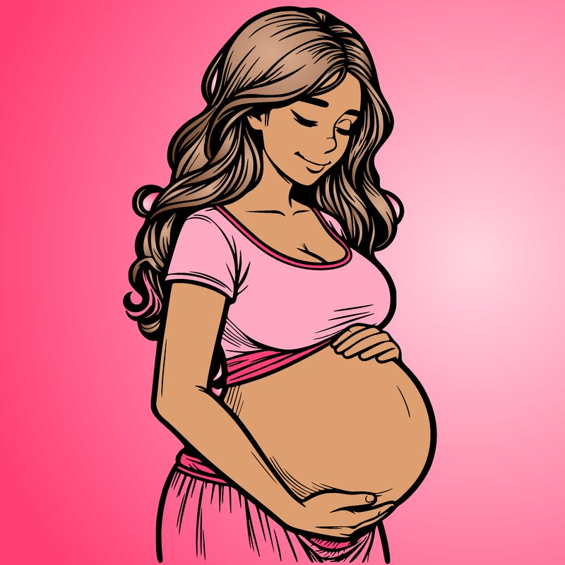 woman heavily pregnant realistic