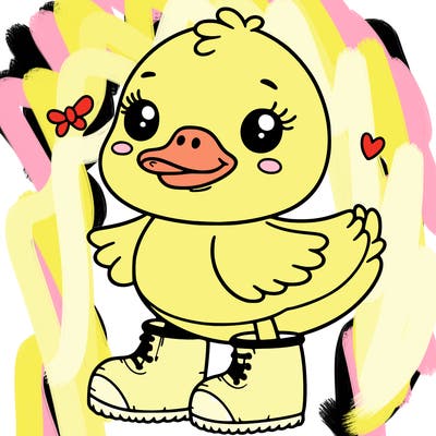 cute duck with wellies