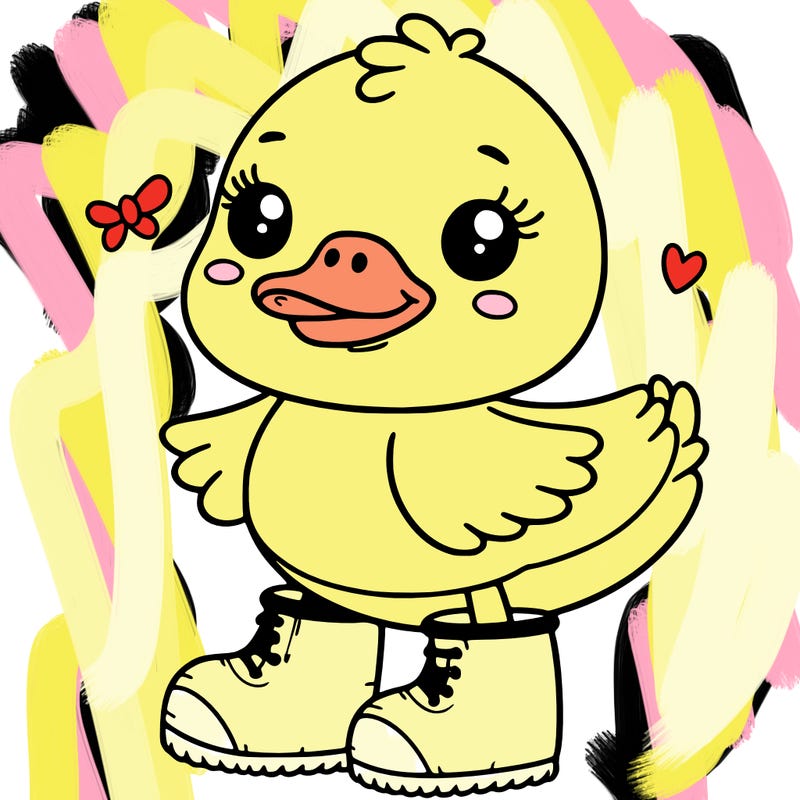 cute duck with wellies