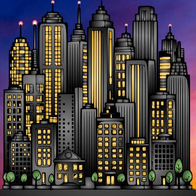 a city with skyscrapers