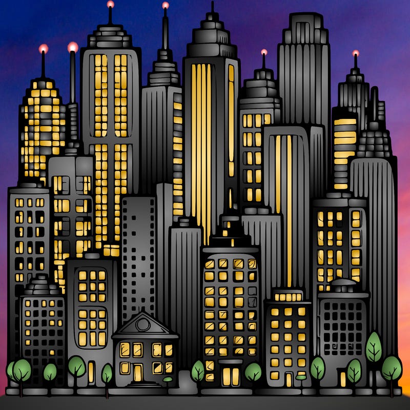 a city with skyscrapers