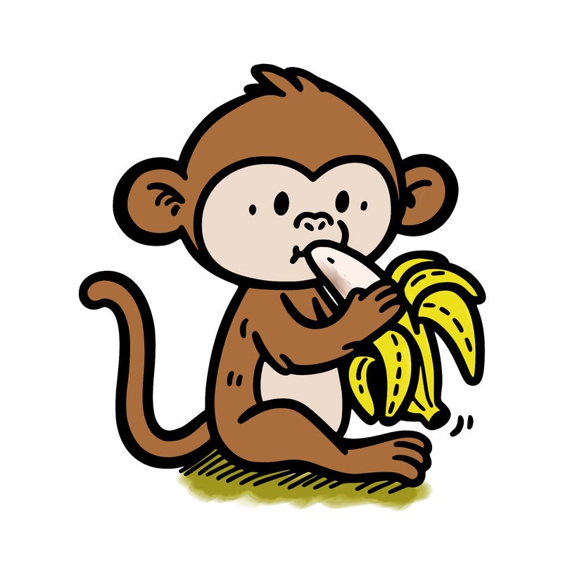 monkey eating a banana