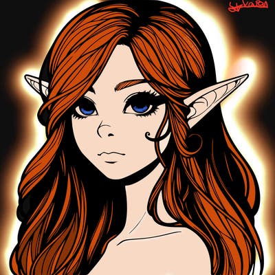 elf girl realistic dark fantasy
