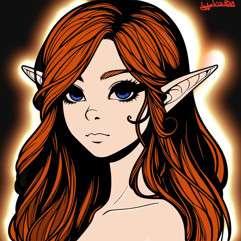 elf girl realistic dark fantasy