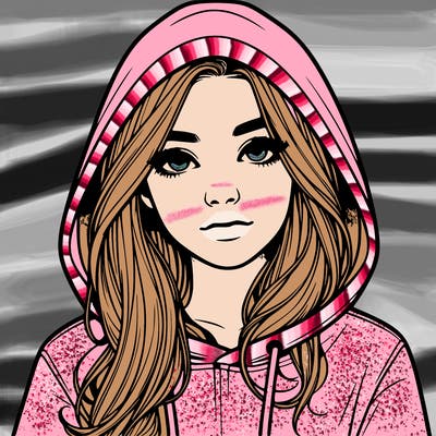 realistic girl with a hoodie