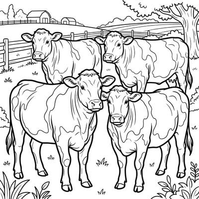 Immerse yourself in the tranquility of farm life with this delightful beef cattle coloring page. Designed with large, clear outlines, it offers a comforting and engaging artistic escape for seniors.