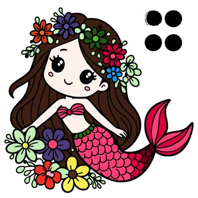 a mermaid with flowers