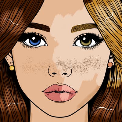 realistic girl with nose and lips