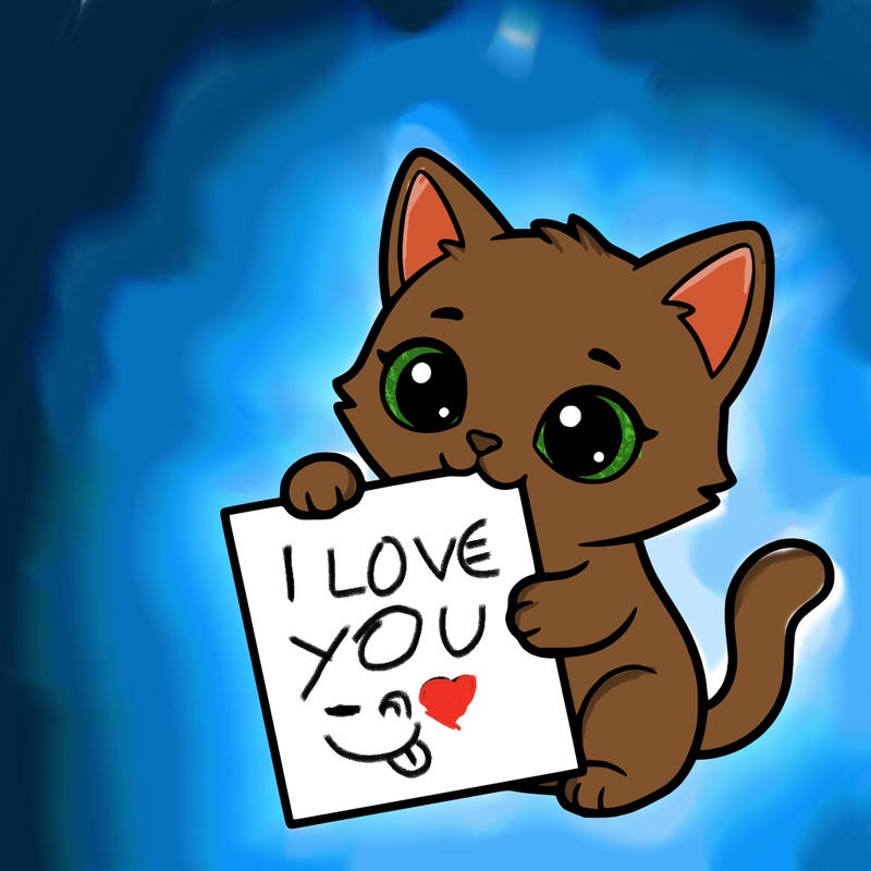 a small cat with a blank sheet of paper in its hand. the cat is sooooooo cute!