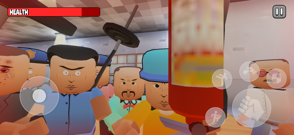 Combat basé sur la physique avec des personnages carrés dans Gore Town Online Multiplayer