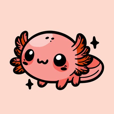 cute easy baby axolotl