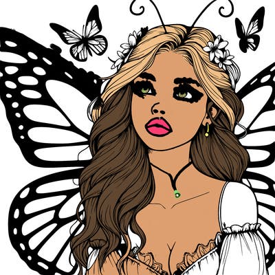 butterfly fairy realistic girl