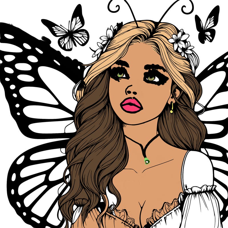 butterfly fairy realistic girl