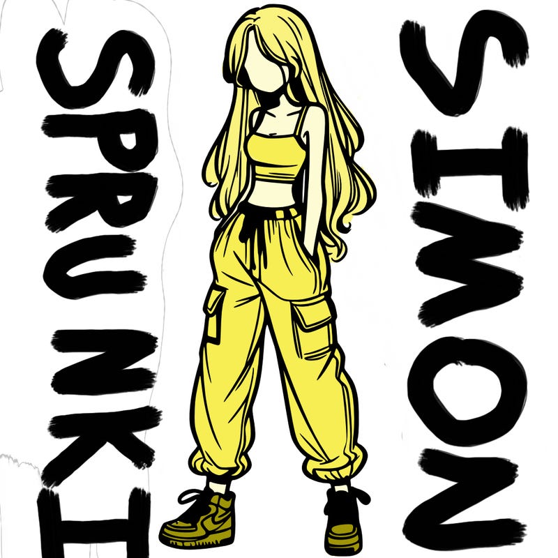 girl in baggy pants crop top and long hair