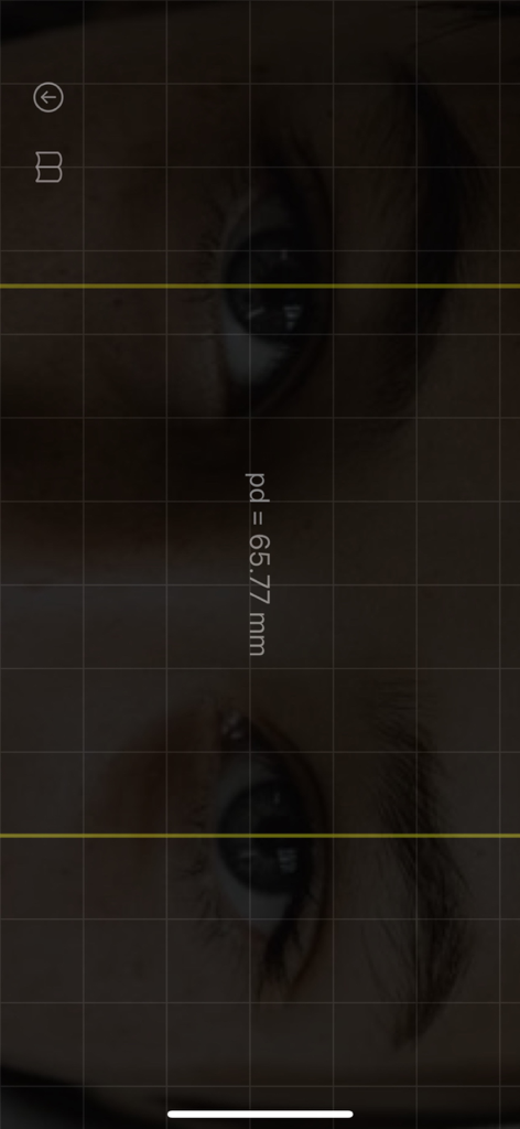 PD Measure Ruler - Pupillary distance measurement result of 65.77 mm in the PD Measure Ruler app