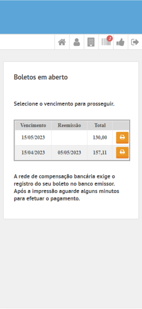 BV Garantia - Interfaz de la aplicación BV Garantia que muestra facturas de cuotas de condominio pendientes con fechas de vencimiento y montos totales.