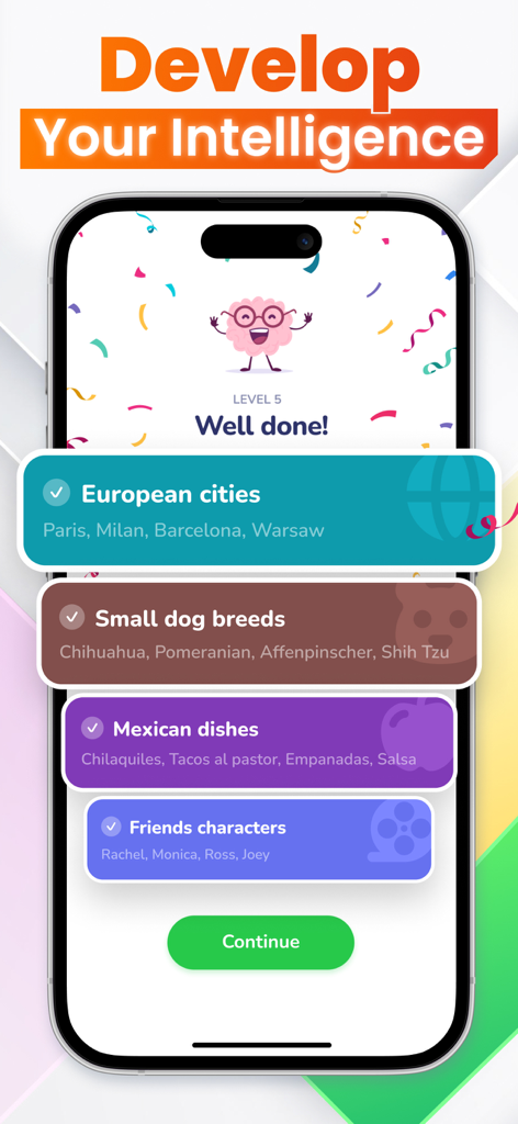 Word Connect - Top Association - Word Connect app screenshot showing a completed level with word groups like European cities and small dog breeds