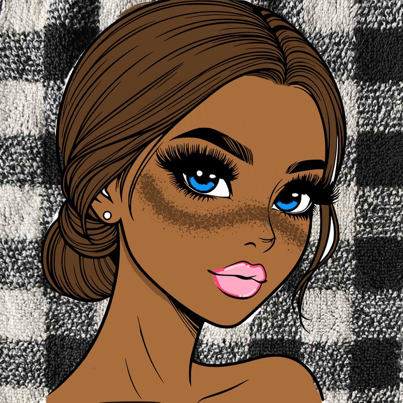 realistic girl with lashes