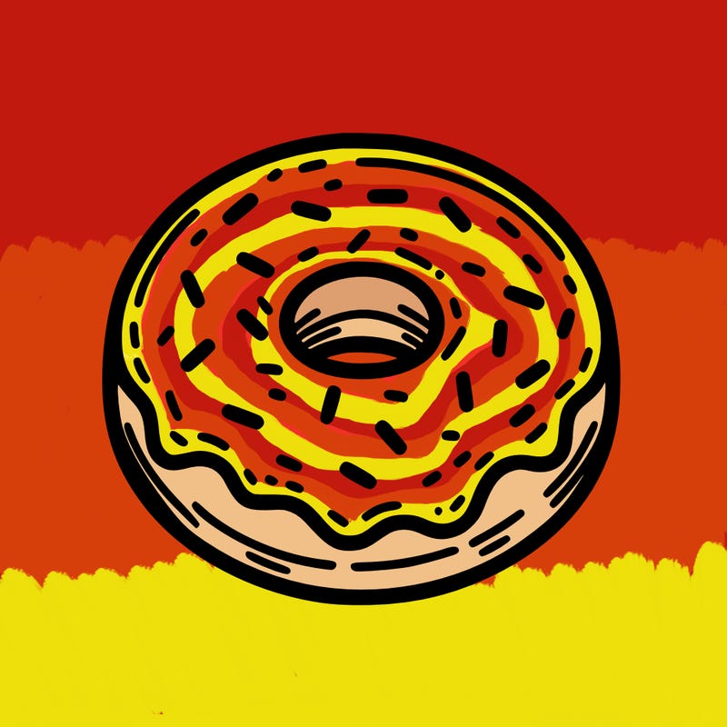 simple donut for coloring