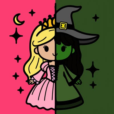 split princess and witch