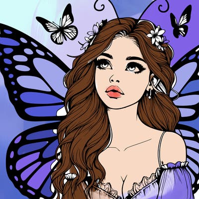 butterfly fairy realistic girl