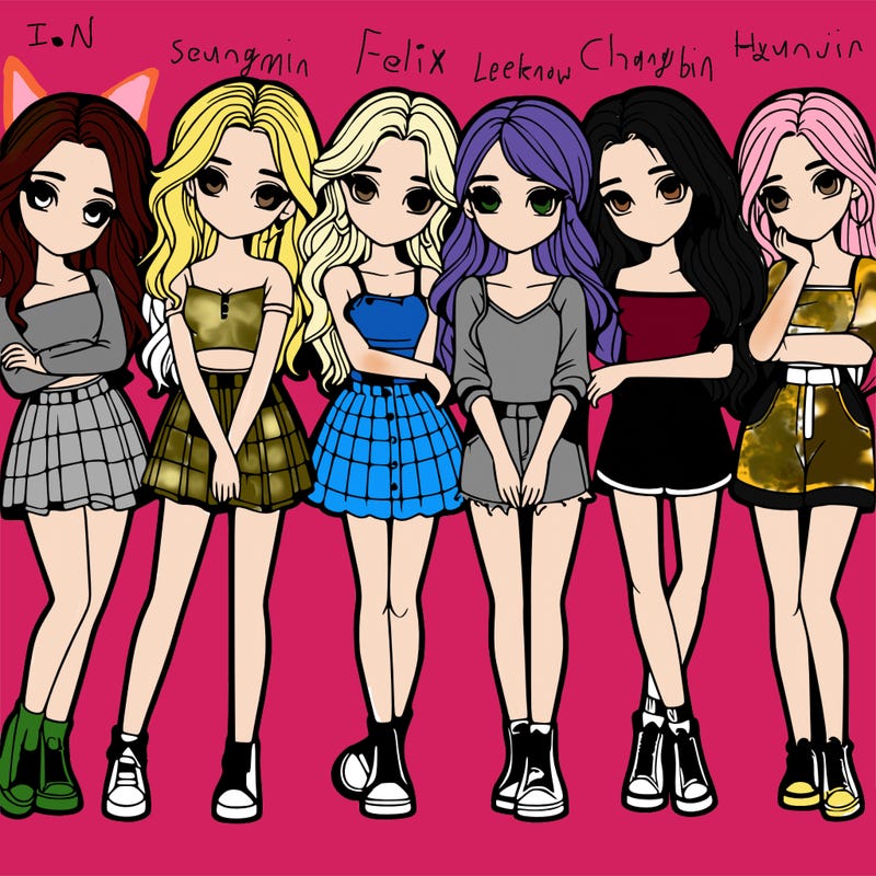 a group of girls realistic