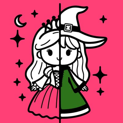 split princess and witch