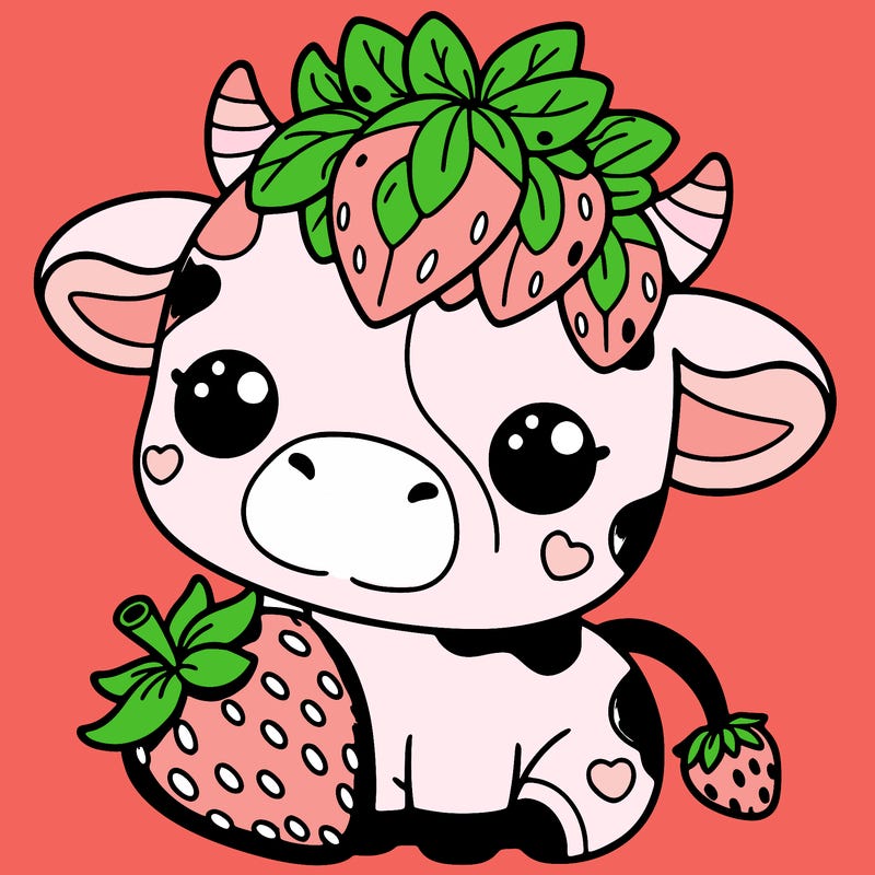 cute strawberry cow