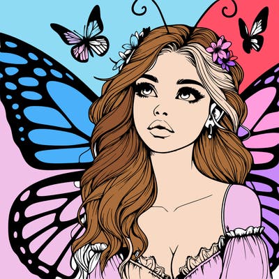 butterfly fairy realistic girl