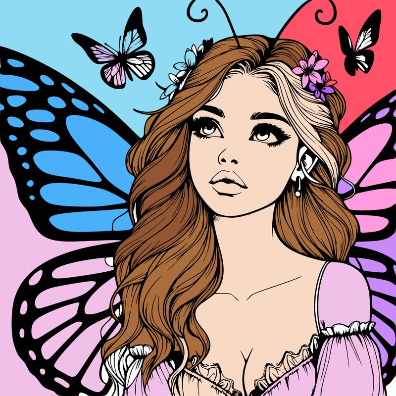 butterfly fairy realistic girl