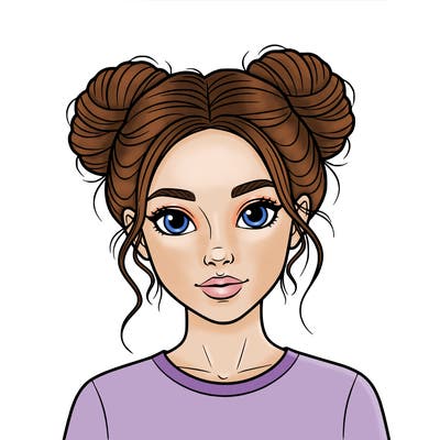 attractive girl with space buns