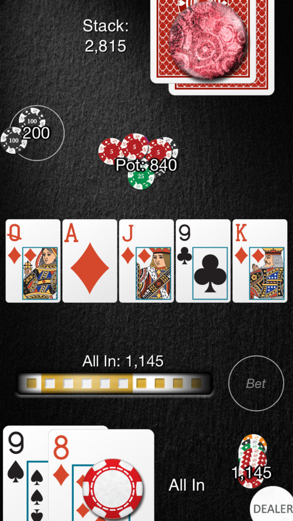Heads Up: Hold'em  (1-on-1 Poker) - Heads Up Texas Holdem poker game screen with cards and chips