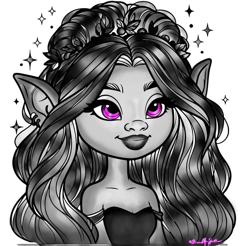 realistic magical beautiful female troll with oversized features