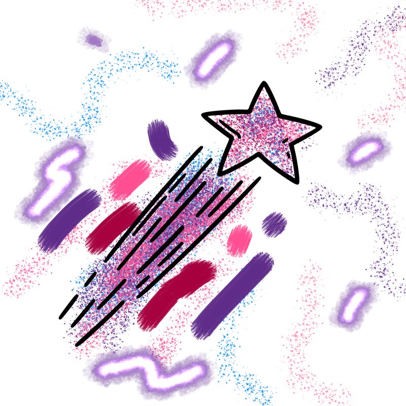 a shooting star in the sky