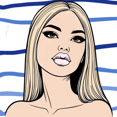 realistic woman with full lips