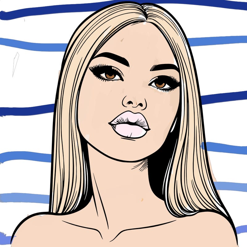 realistic woman with full lips