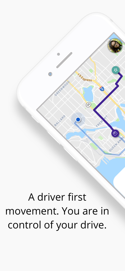 ROVA Courier - ROVA Courier app map interface showing a delivery route and the text A driver first movement.