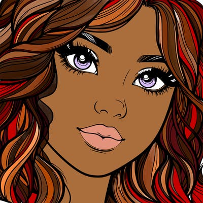 beautiful realistic girl close up to the camera with wavy hair,