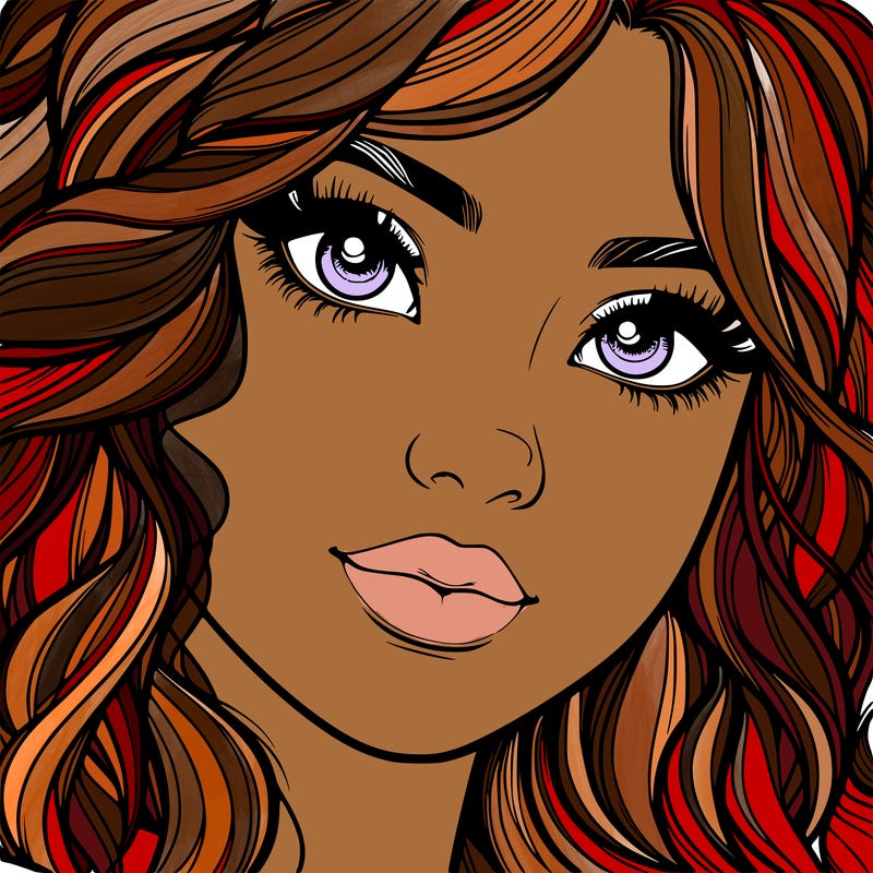 beautiful realistic girl close up to the camera with wavy hair,