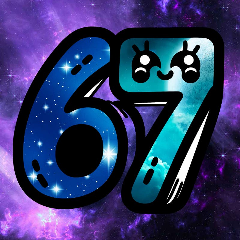 the numbers 67