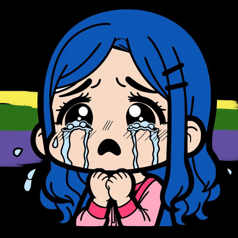 a girl crying