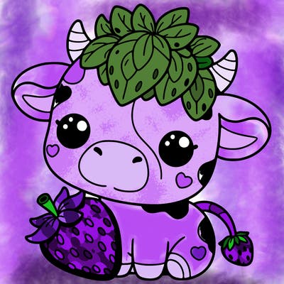 cute strawberry cow