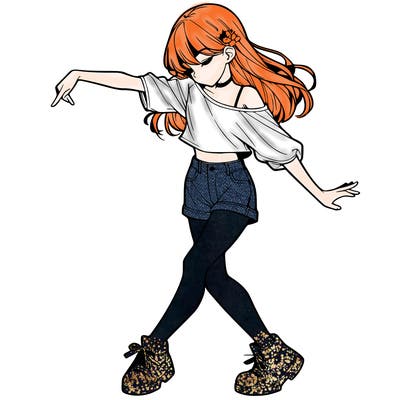 realistic girl danceing